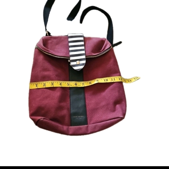 Henri Bendel Limited Edition Convertible Canvas & Leather Burgundy Backpack main image 10